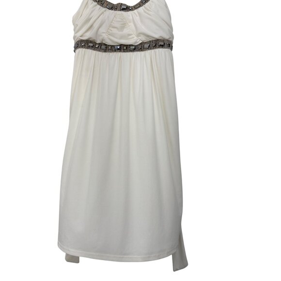 Jodi Kristopher Y2k Women Cream Embellished Empire Waist Babydoll Dress SZ S - Picture 13 of 15